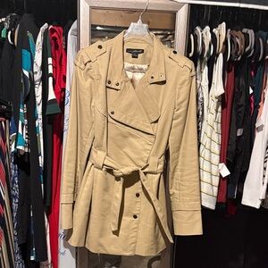 Tahari ASL Camel/Tan Belted Trench Coat